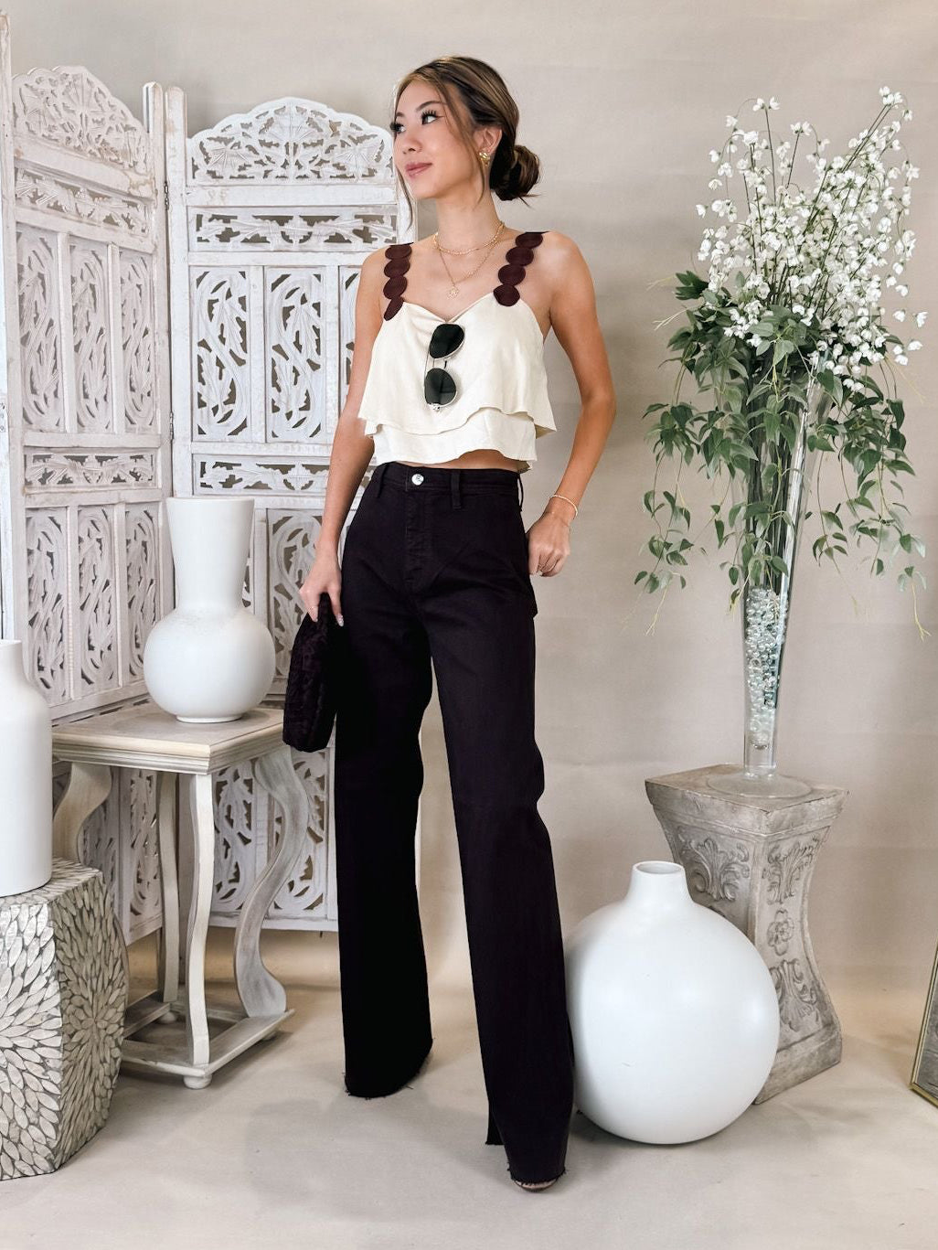 Dress To Linen Embroidered Straps Blouse