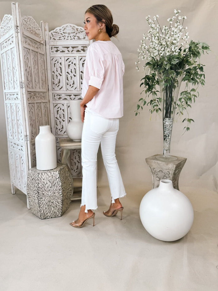 Frame The V-Neck Popover Top