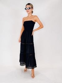 Elan Tiered Strapless Maxi Dress