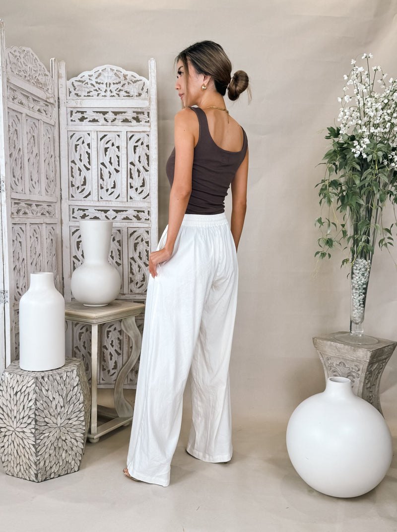 Monrow Linen Wide Leg Pant