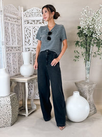 Michael Stars Jackie Raw Edge Crew Neck Tee