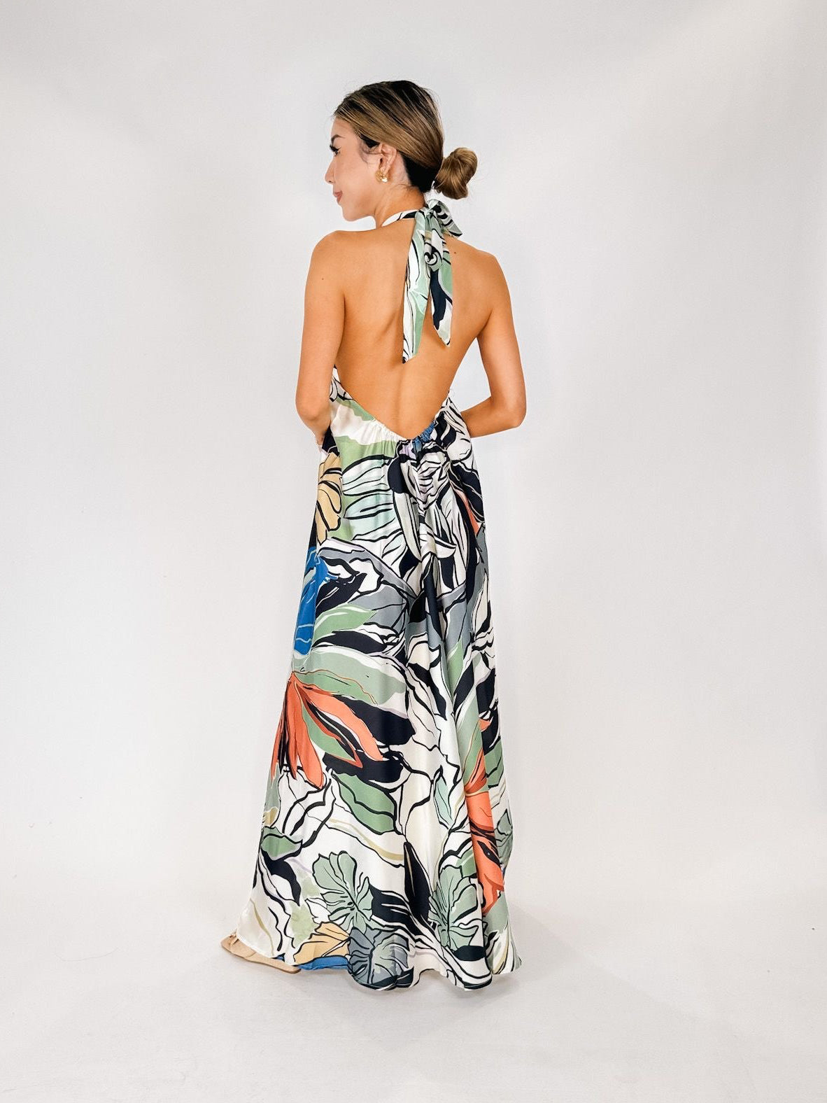 Elan Halter Ring Maxi Dress