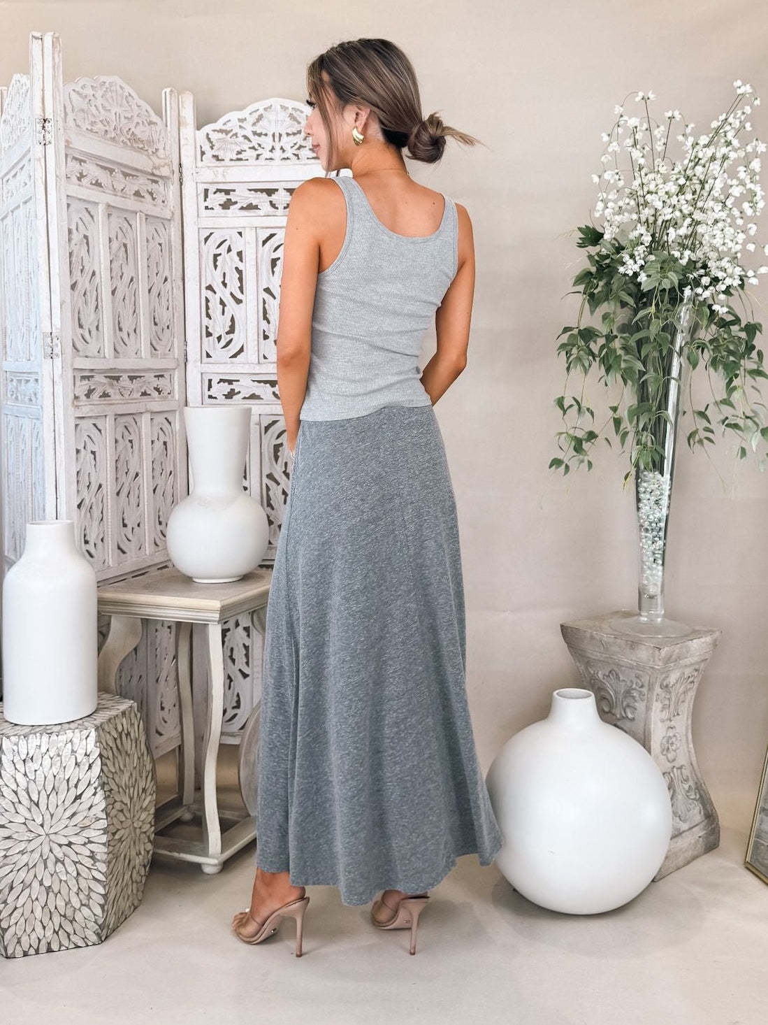 perfectwhitetee Liza Slub Jersey Skirt