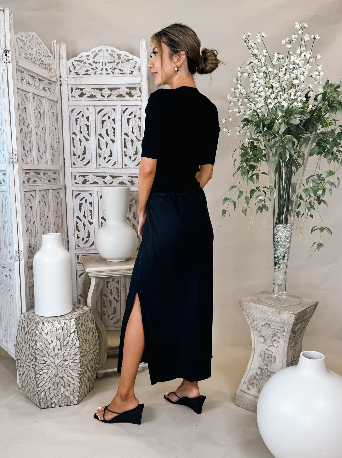 Bella Dahl Amara Side Slit Bias Skirt
