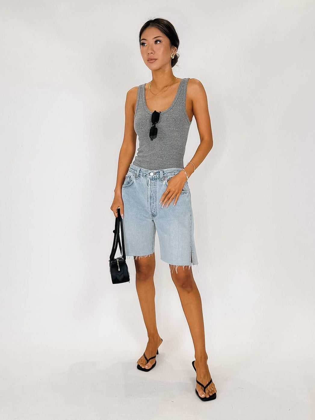 perfectwhitetee Blondie Structured Rib Bra Friendly Tank
