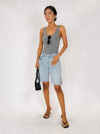 perfectwhitetee Blondie Structured Rib Bra Friendly Tank