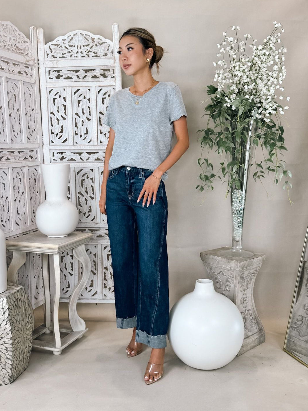 Pistola Kacey Mid Rise Cuffed Boyfriend Jean