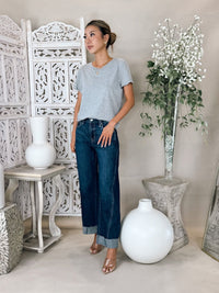 Pistola Kacey Mid Rise Cuffed Boyfriend Jean