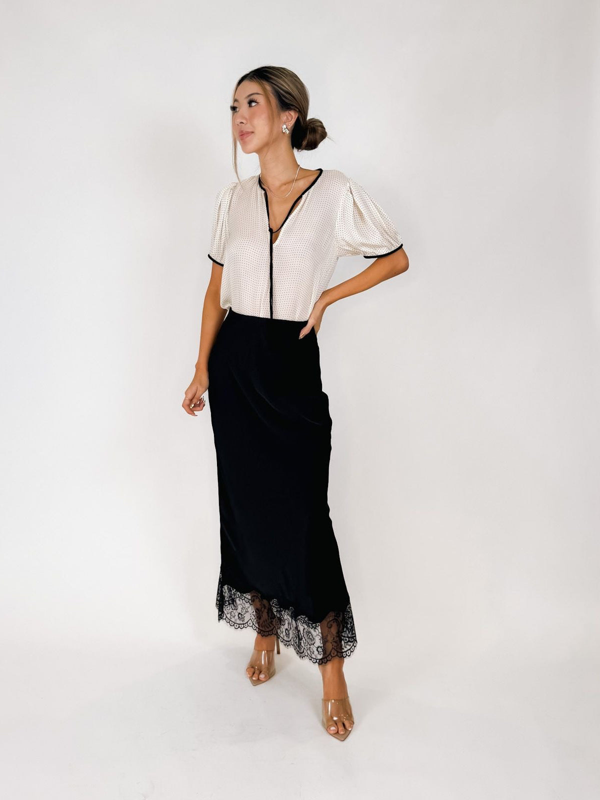 Frame The Tie Puff Sleeve Blouse