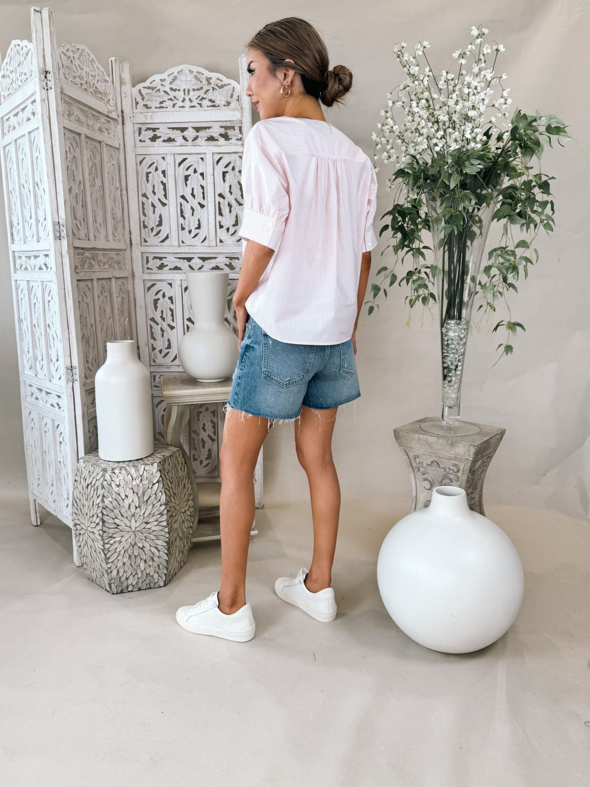 Frame The V-Neck Popover Top