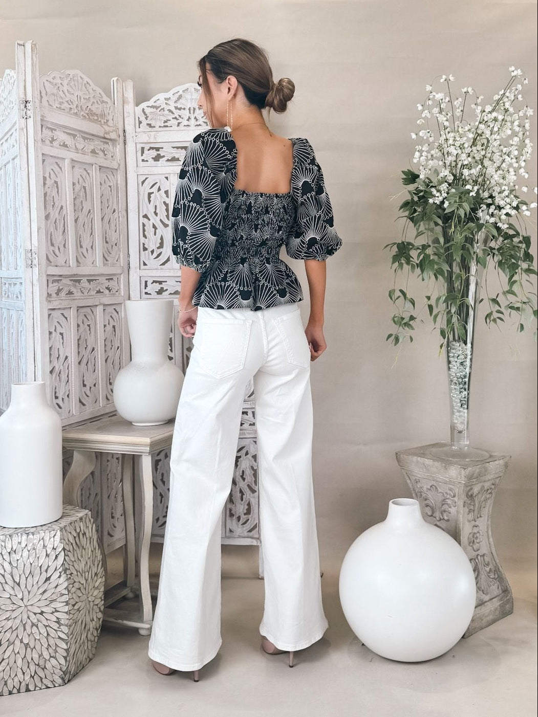 Dress To Waves Embroidery Cotton Blouse