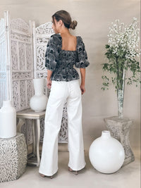 Dress To Waves Embroidery Cotton Blouse