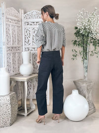 Bella Dahl Shirred Mandarin Collar Shirt