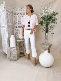 Frame The V-Neck Popover Top