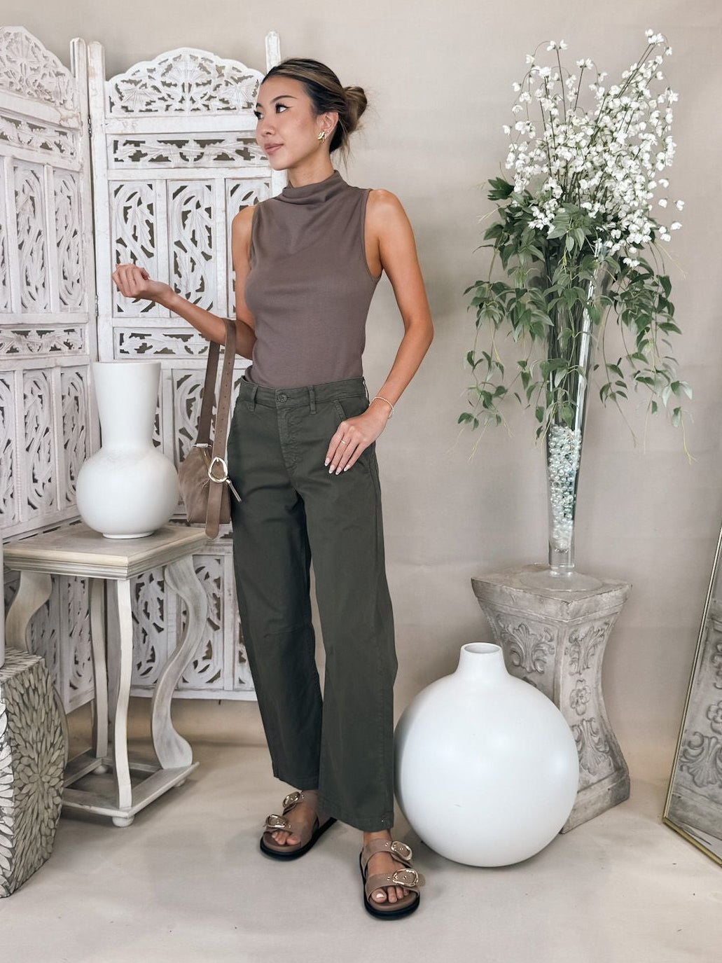 Michael Stars Chiara Drape Neck Tank