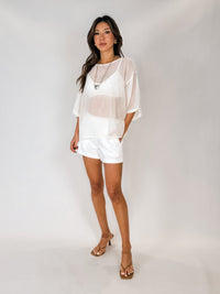 Aila Blue Charlotte Drop Shoulder Flowy Top