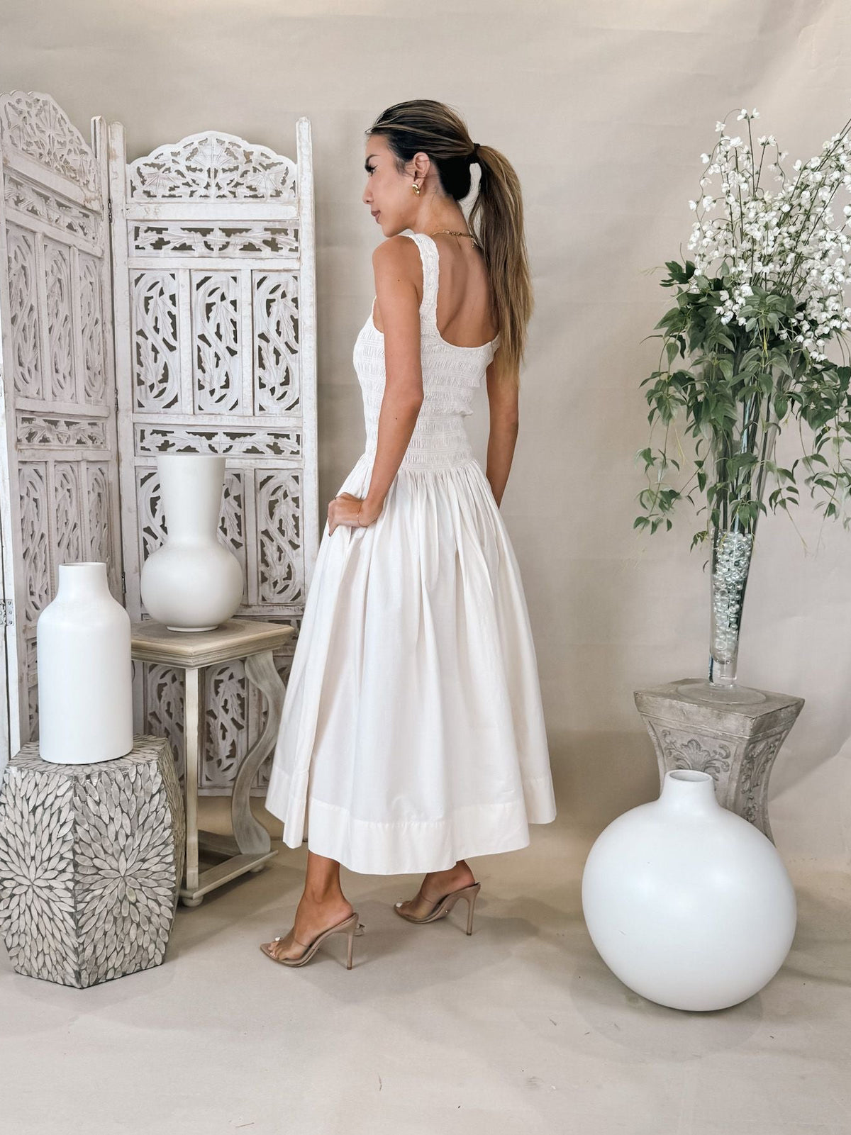 Pistola Alessia Smocked Drop Waist Dress