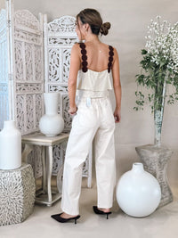 Dress To Linen Embroidered Straps Blouse