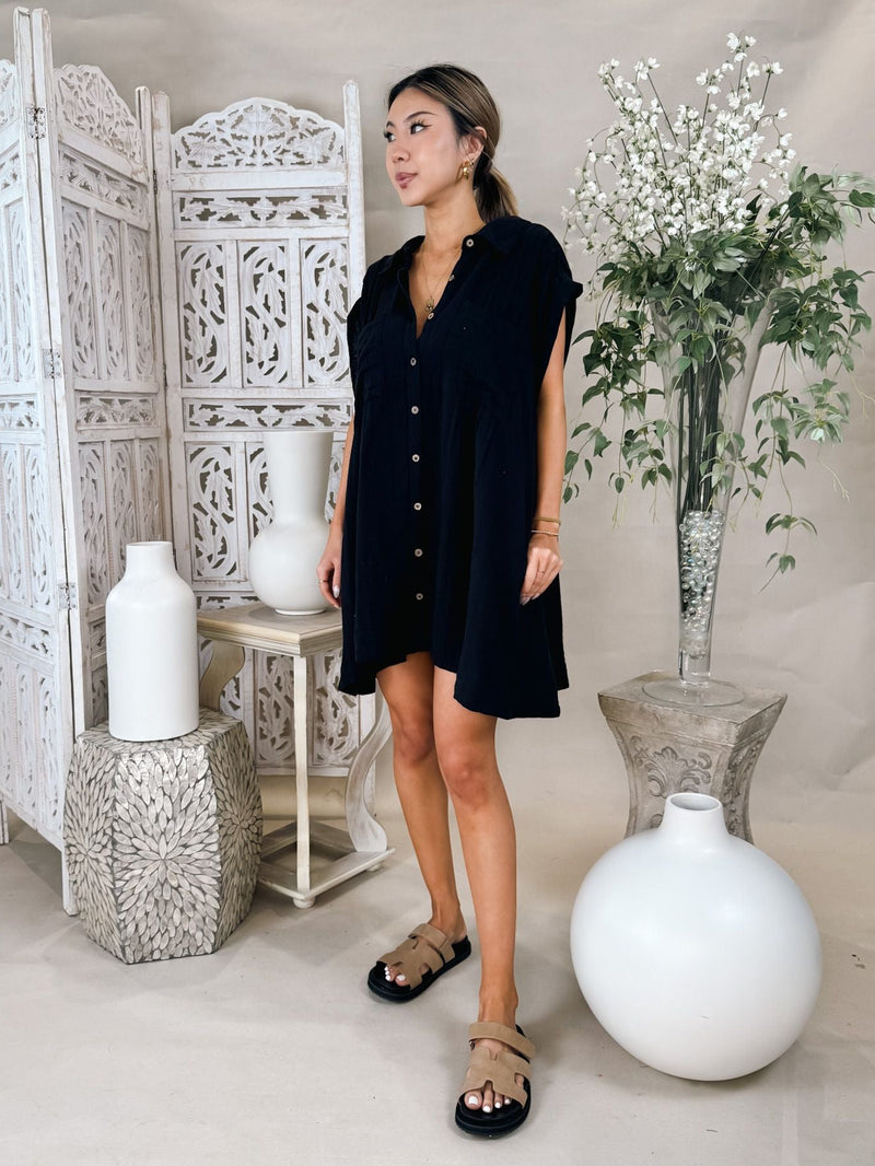 Elan Oversized Button Down Dress