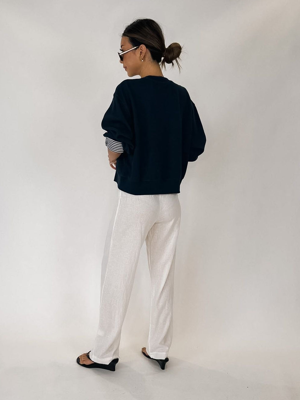 Frame The Stripe Cuff Sweatshirt