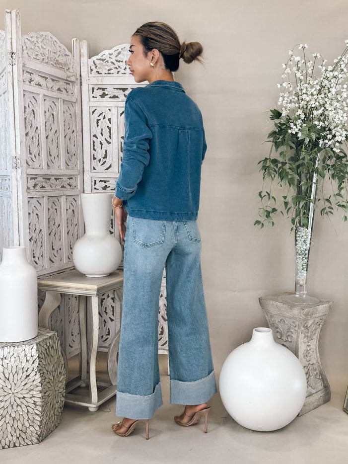 Z Supply Bel Air Knit Denim Jacket