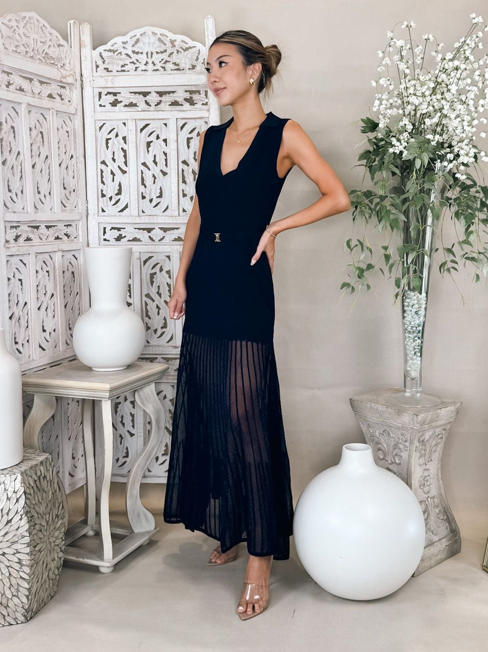 Karina Grimaldi Orla Knit Maxi Dress – Mikinola