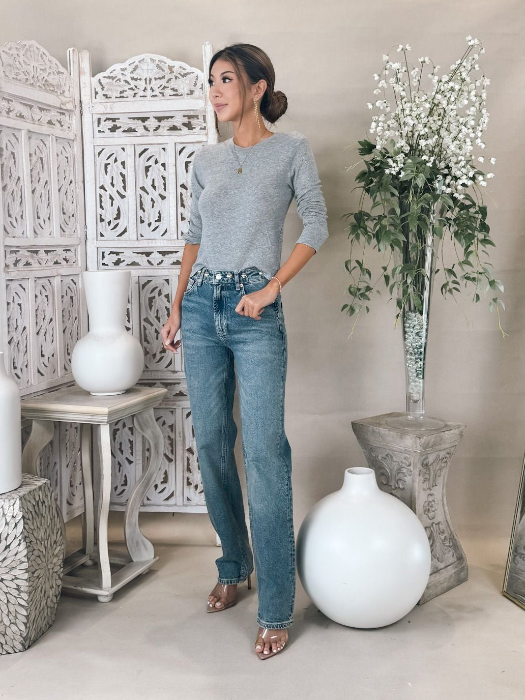 Perfectwhitetee Jamie Recycled Cotton L/S Crew Neck