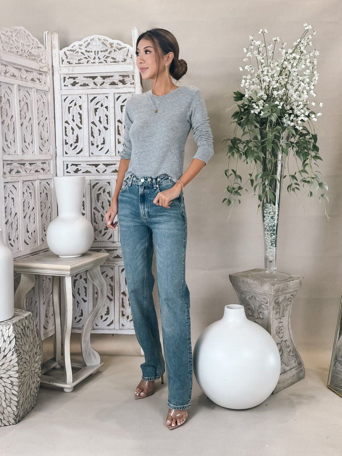 Perfectwhitetee Jamie Recycled Cotton L/S Crew Neck