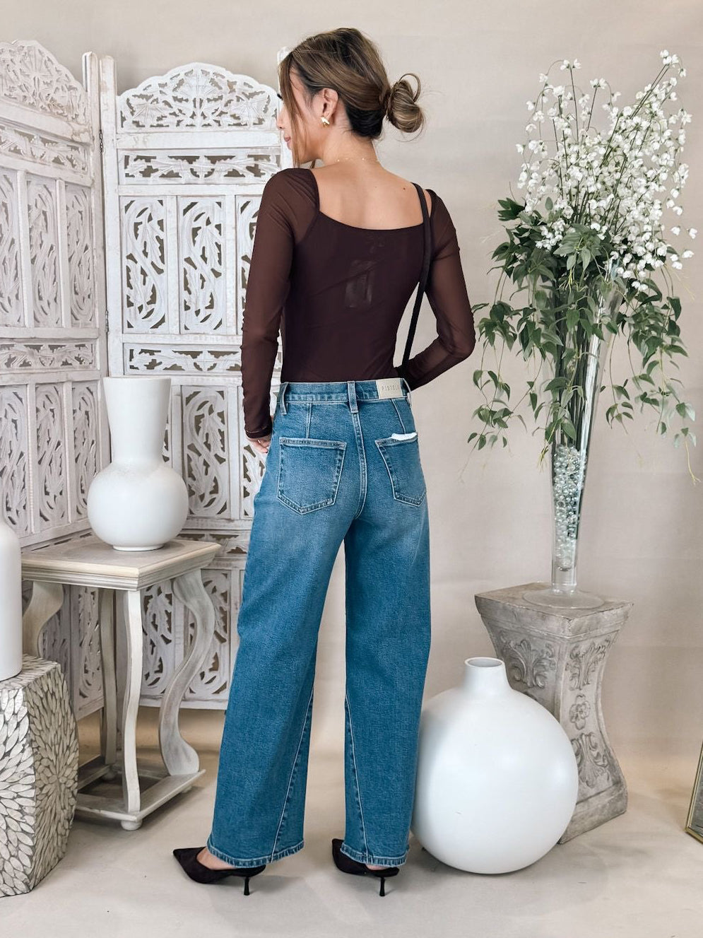 Pistola Kyra Ankle High Rise Bowed Ankle Jean