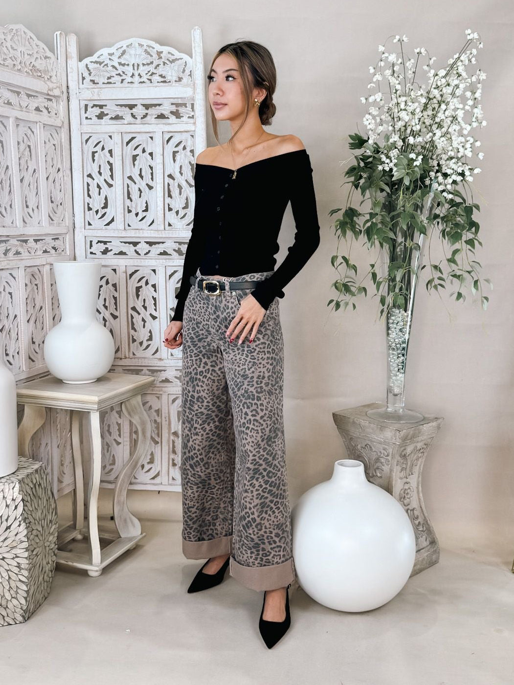 Z Supply Marli Denim Leopard Pant