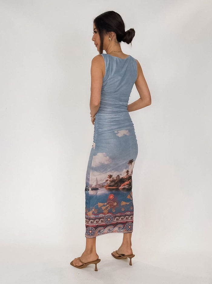 Line & Dot Pernille Mesh Midi Dress