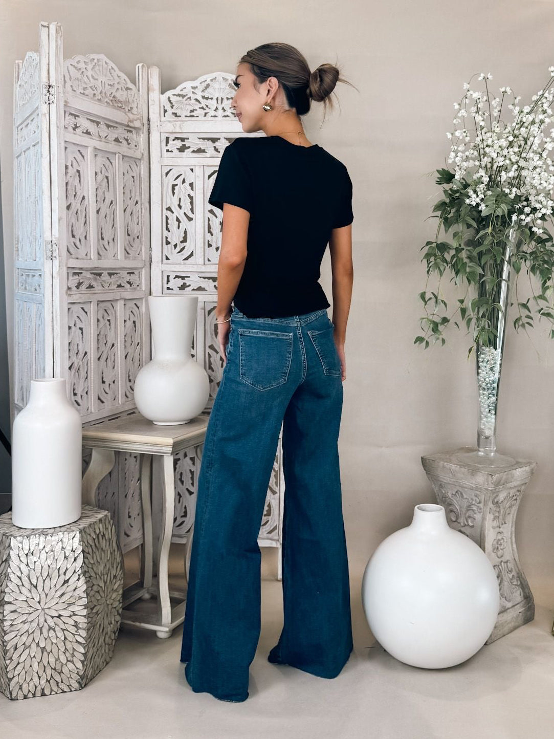 Pistola Izzy Mid Rise Wide Leg Jean
