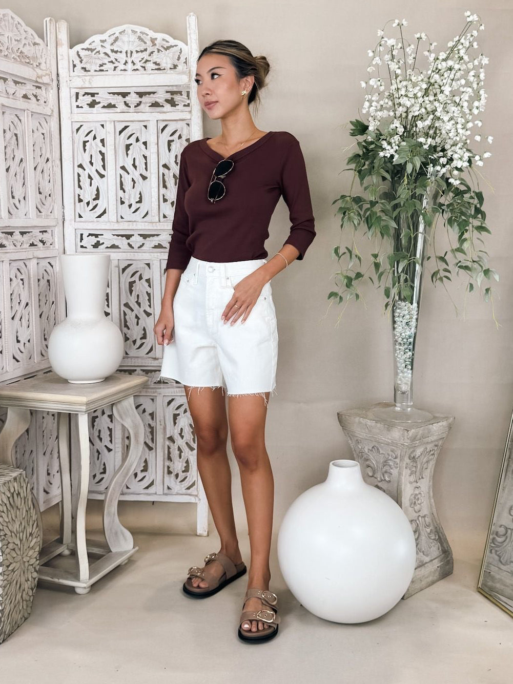 Michael Stars Dot 3/4 Sleeve Tee