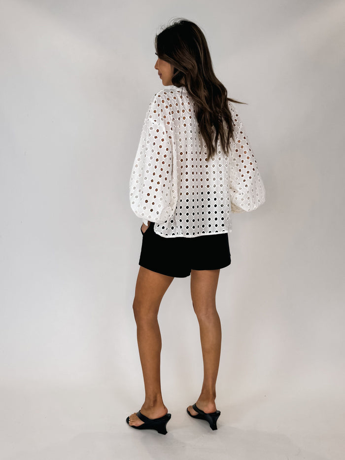 Dress To Cuffed Eyelet Shirt