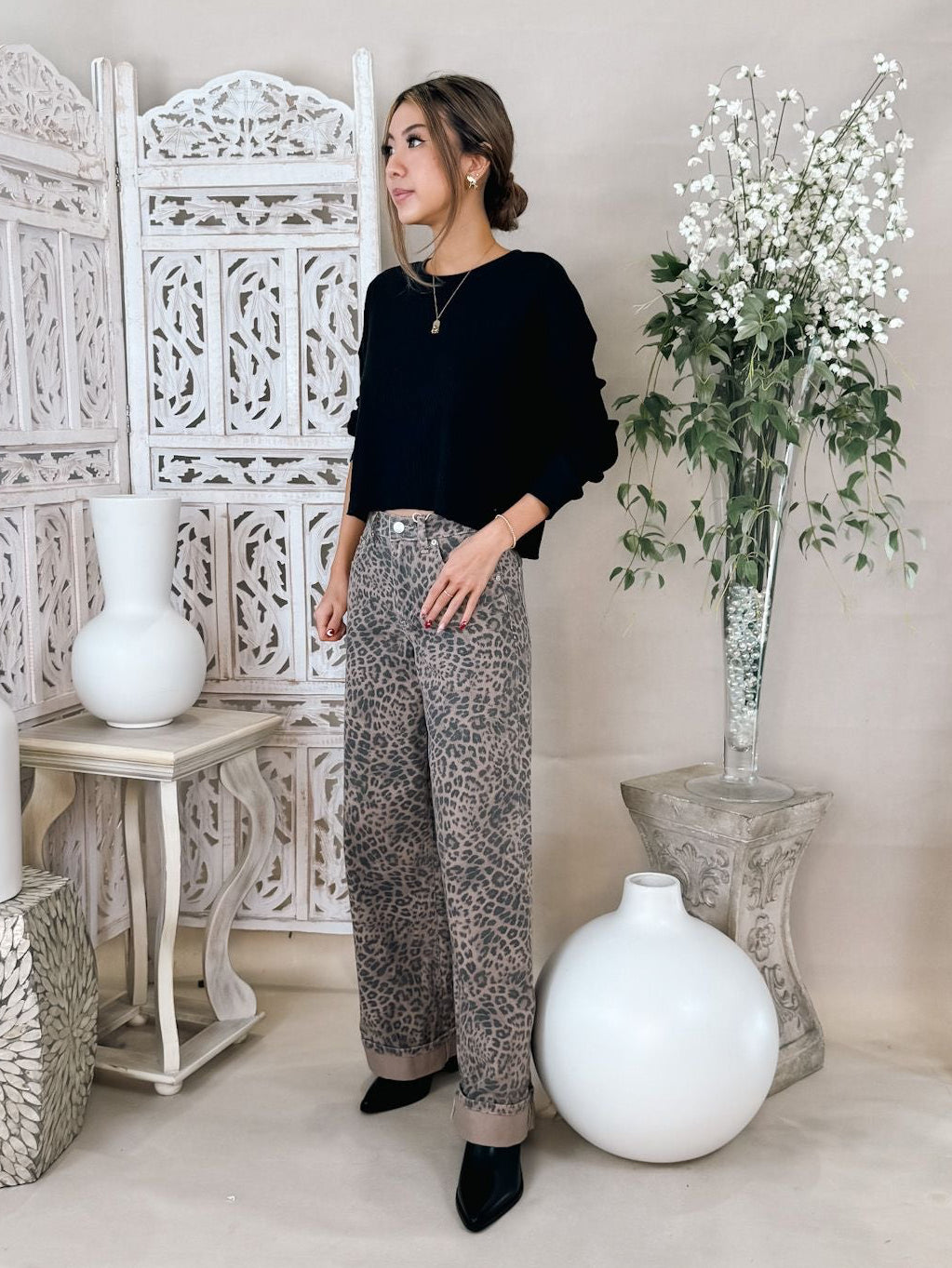 Z Supply Marli Denim Leopard Pant