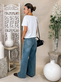 Michael Stars Jackie Raw Edge Crew Neck Tee