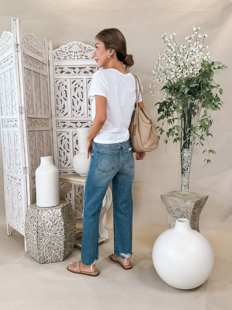 perfectwhitetee Lisa S/S Vintage Fitted Crew