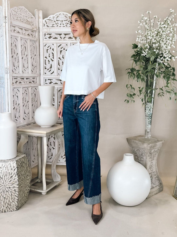 Pistola Kacey Mid Rise Cuffed Boyfriend Jean