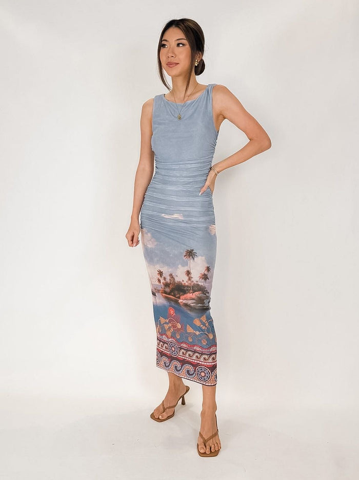 Line & Dot Pernille Mesh Midi Dress