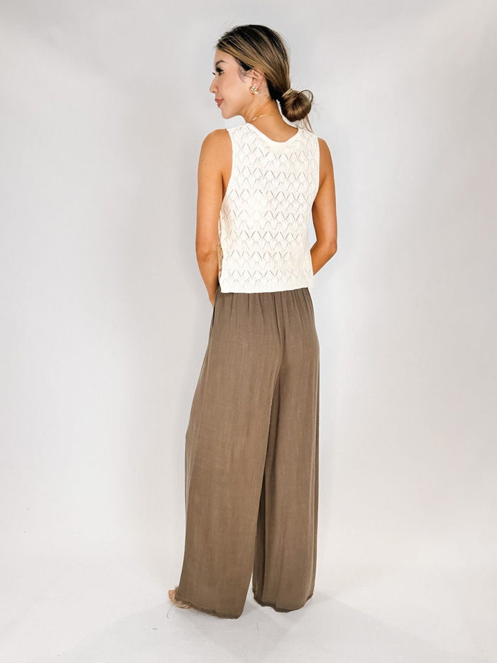 Elan Crew Neck Tie Side Tank