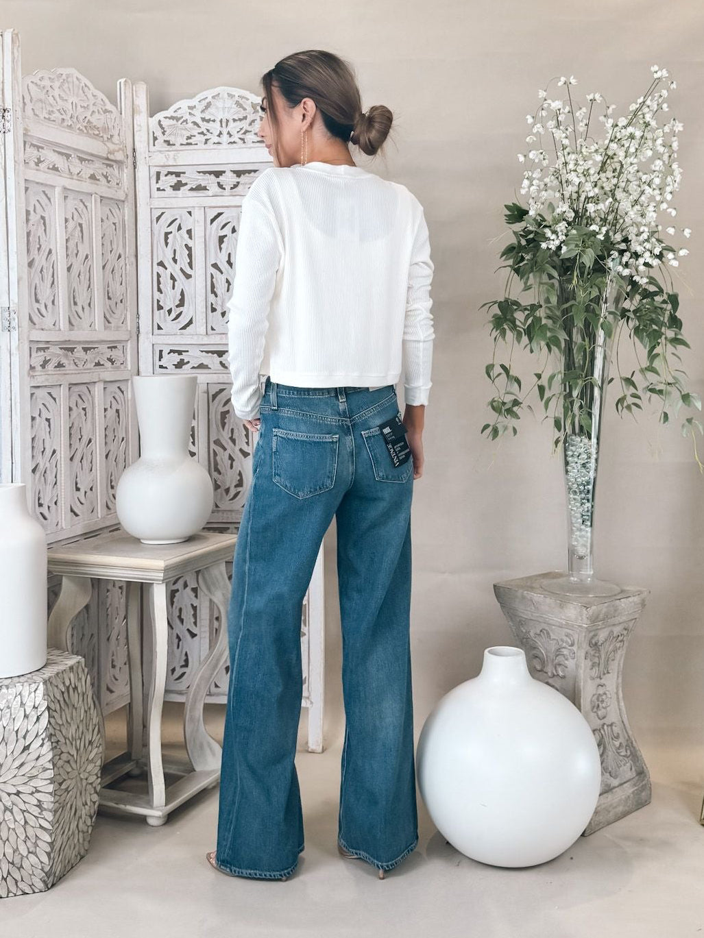 Perfectwhitetee Kelsey Sweater Rib L/S Cardigan