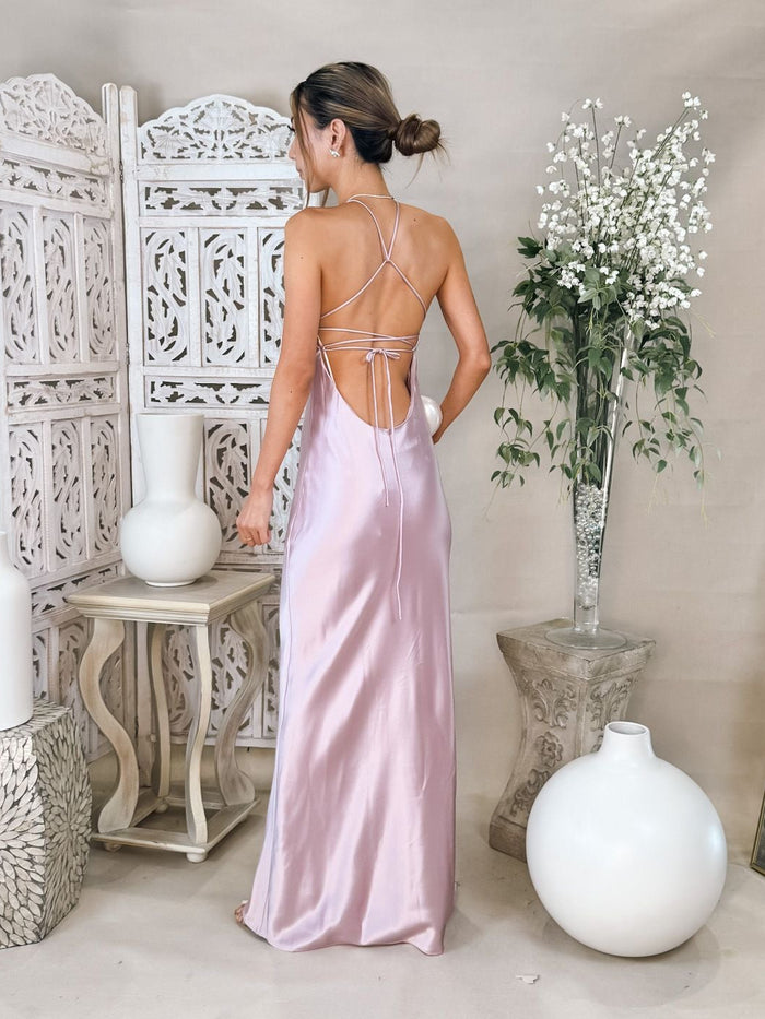 Line & Dot Alisa Satin Maxi Dress