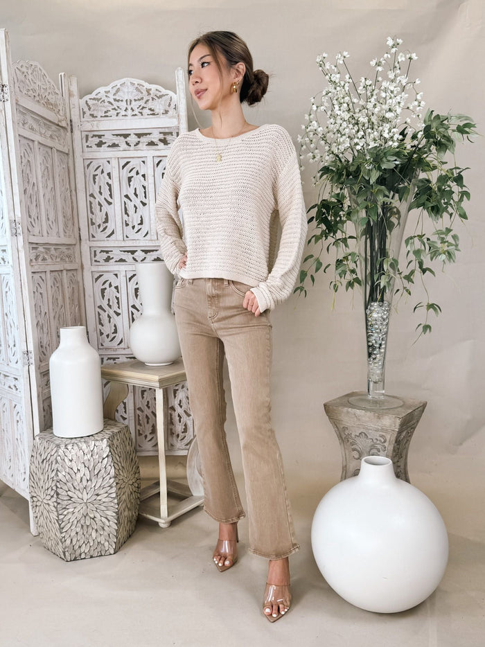 Enza Costa Linen Open Knit Bateau Sweater