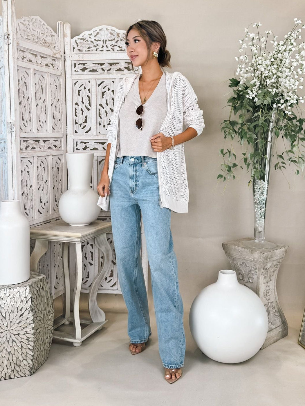 Splendid Nala Zip Up Sweater Hoodie