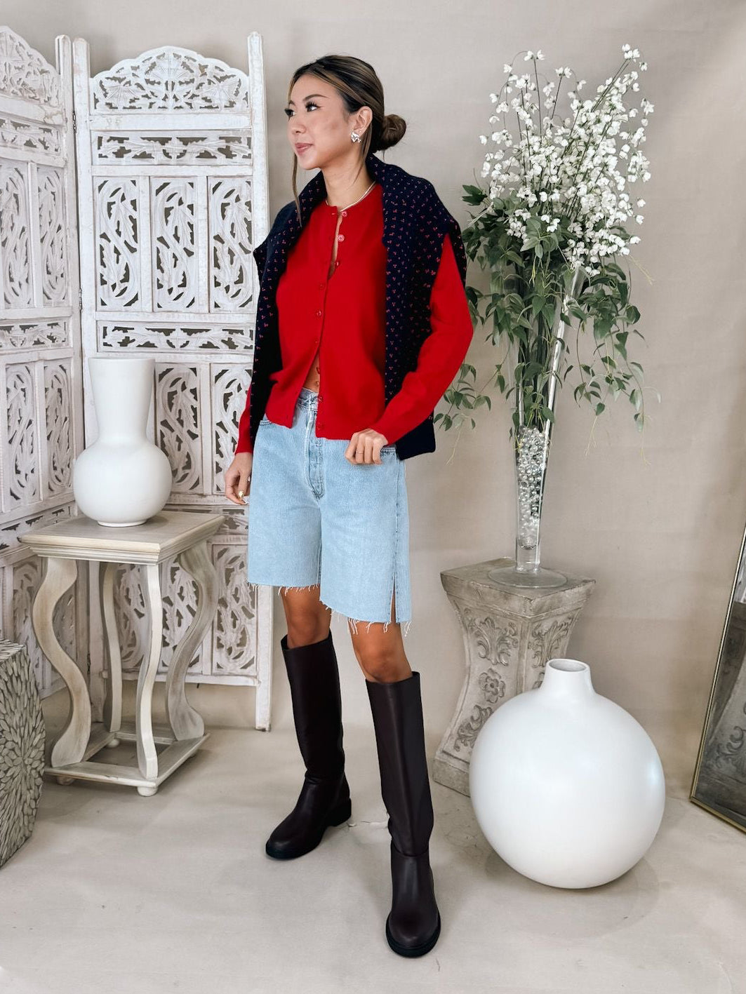 Enza Costa Cashmere Fitted Cardigan