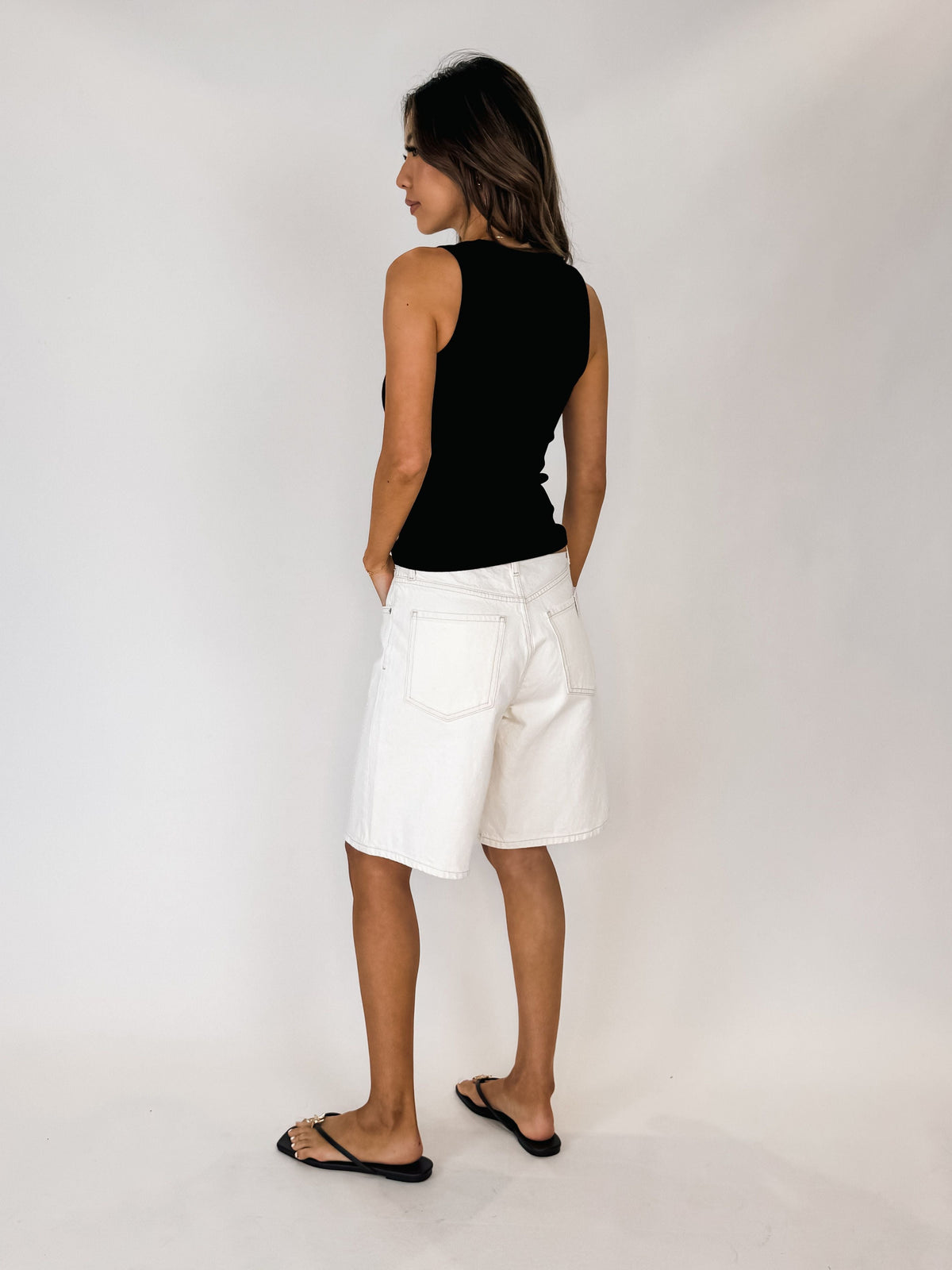 perfectwhitetee Daphne 2x1 Heavy Rib High Neck Tank