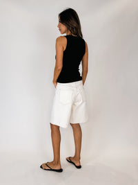 perfectwhitetee Daphne 2x1 Heavy Rib High Neck Tank